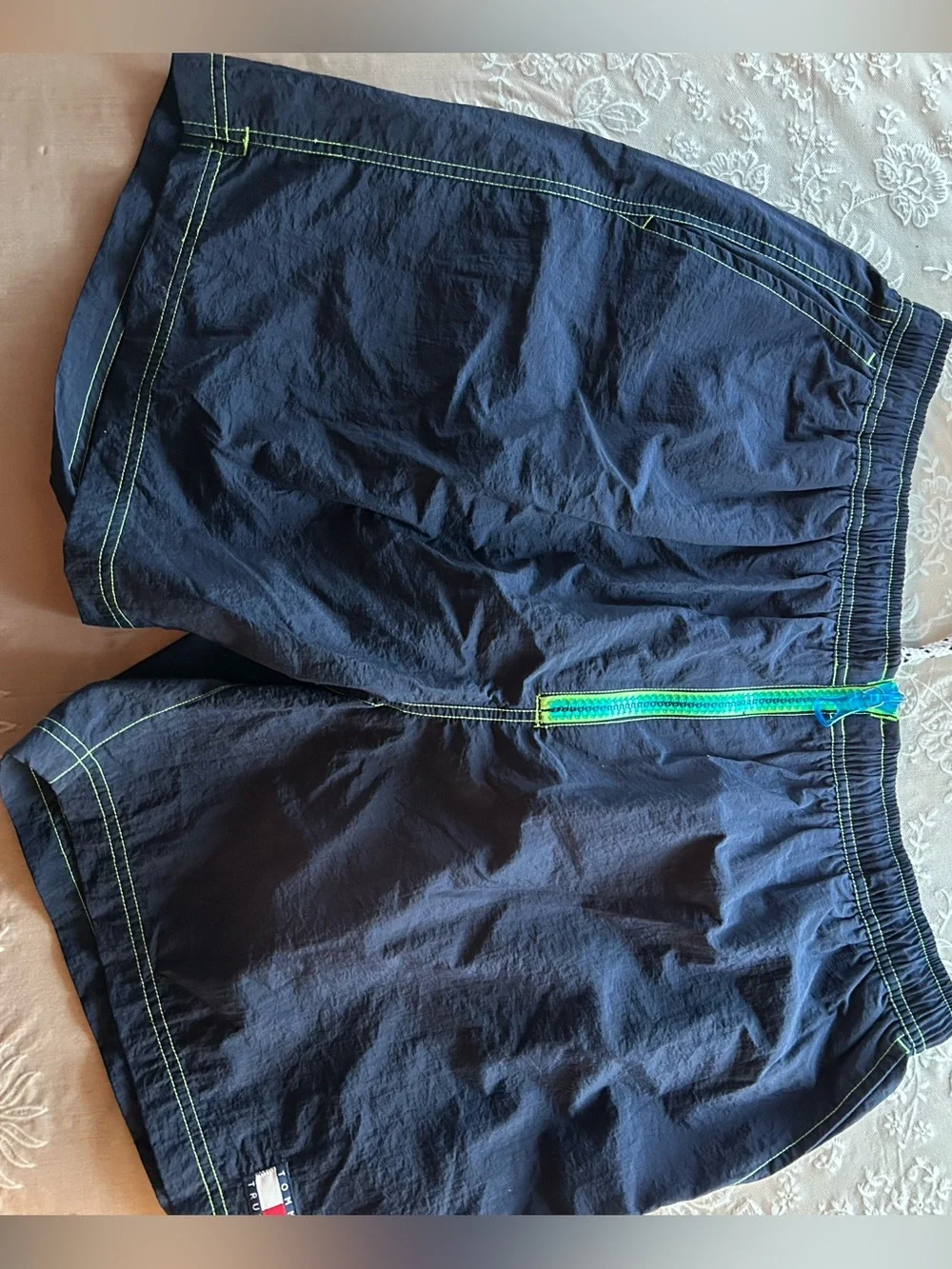 Men's Navy Athletic Swim Shorts with Contrast Stitching